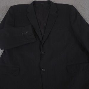 Joseph & Feiss Sport Coat Mens 54R Black 100% Wool Solid Two Button Blazer